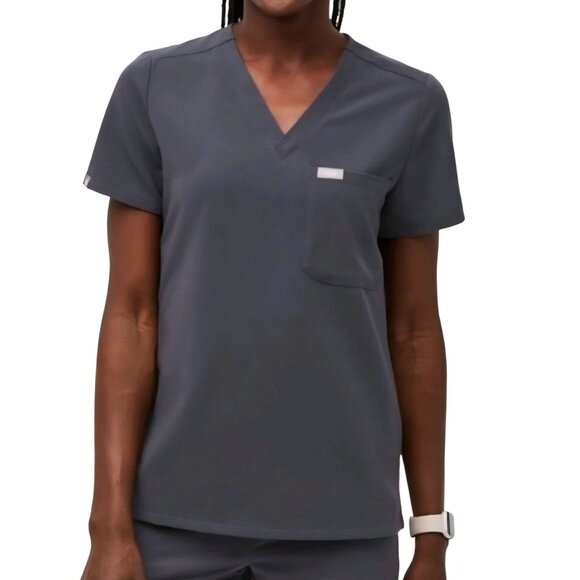 FIGS Catalina One Pocket Scrub Top Charcoal Size M - Picture 5 of 14